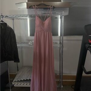 Azazie Dusty Rose Strappy Maxi Gown